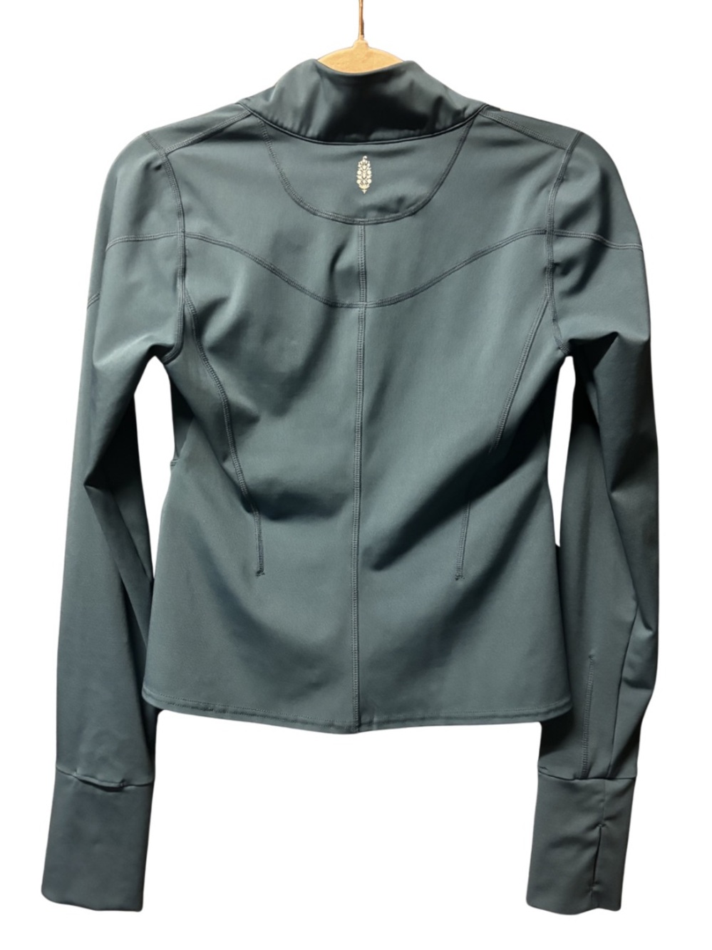 FP Movement Run the Course Quarter-Zip Active Top in High Tide • Size Medium - Picture 5 of 11
